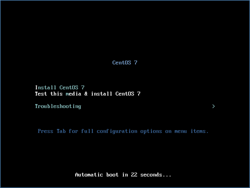 CentOS7のインストール指示画面