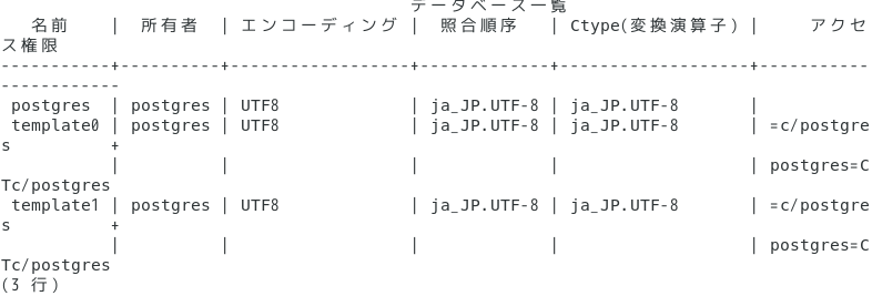 14.データベースの一覧を取得③