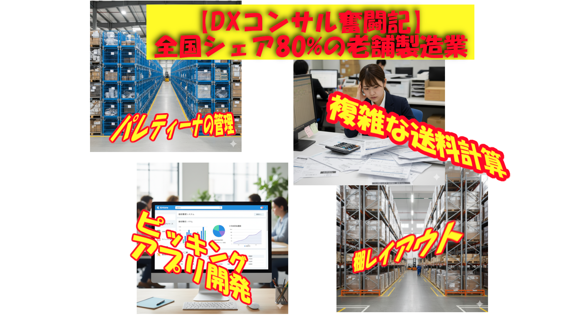 【DXコンサル奮闘記】全国シェア80%老舗製造業の生産性革命！新工場レイアウト・パレティーナ管理・ピッキングアプリ導入記