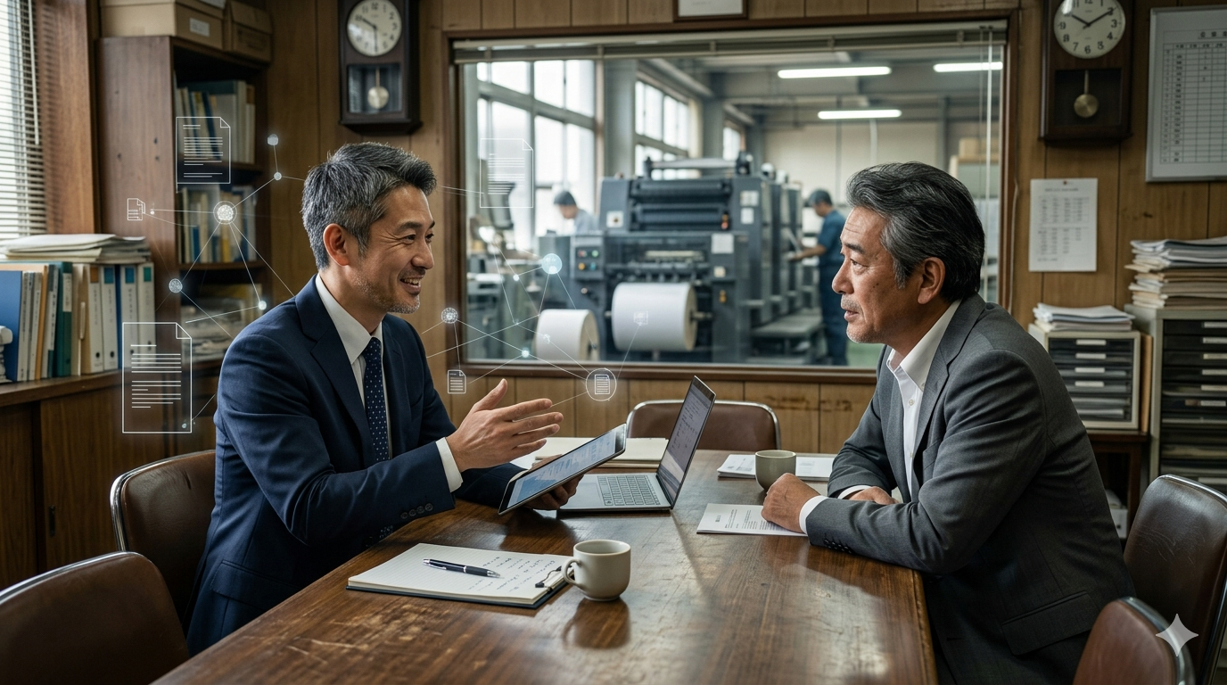 【DXコンサル奮闘記】老舗印刷会社編🚗💨M&A期限まで3ヶ月、仕様書なきシステム移行の深淵。老舗印刷会社の危機を救う「心のビタミン」と裏の備え